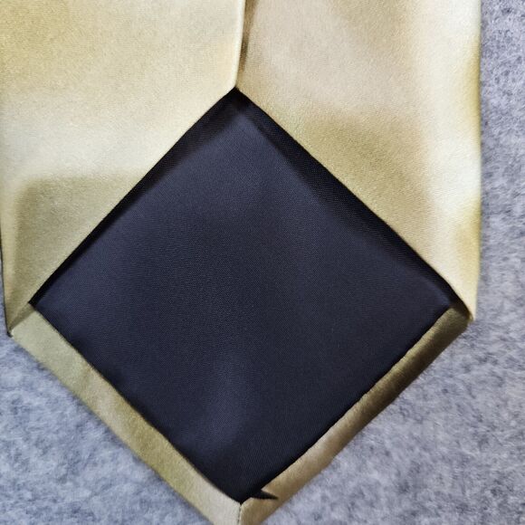 Jerry J. Garcia Necktie Gold /w Black Streaks 4"x62" 100% Silk VERY FAINT SPOTS - Picture 8 of 12